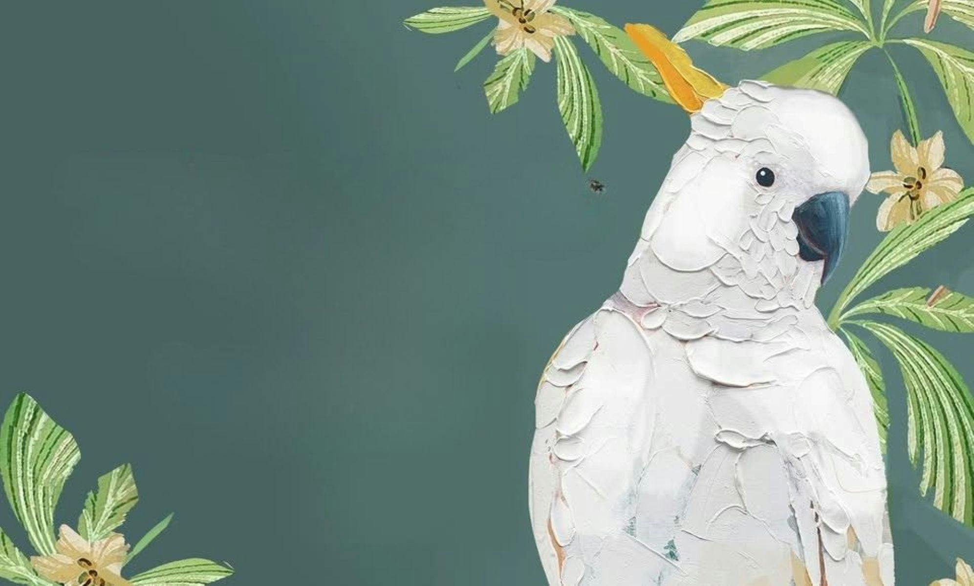 3D Palette Knife Cockatoo Paint and Sip